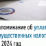 Напоминание об уплате имущественных налогов за 2024 год - Администрация г. Салават